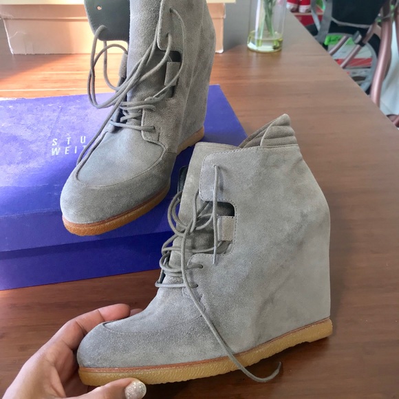Stuart Weitzman kidstuff wedge lace up booties ❤️ - Picture 3 of 7